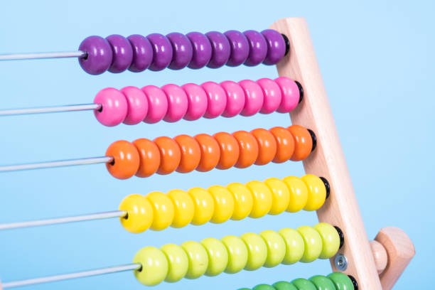 istock colored dots of an abacus. Learning to count in childhood 1414296744
