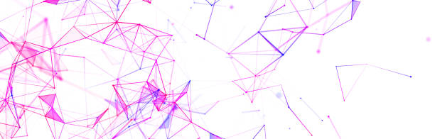 istock Colorful illustration with connected dots and lines. Digital network background. Background for presentations. 3D 1414300865