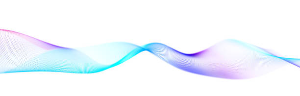 istock Colorful wave of streaming particles on a white background. Abstract background with dynamic elements of waves. 3d 1414300883