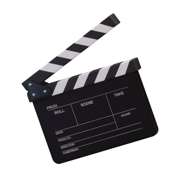 Realistic open  movie clapper open isolated on white background. Realistic open  movie clapper open isolated on white background. Shown slate board. Realistic movie clapperboard. Clapper board isolated on white. Rendered illustration. slapstick comedy stock pictures, royalty-free photos & images