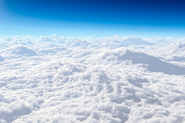 clear blue sky and white cloud in sunny day summer is beautiful