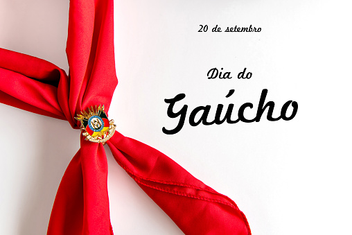 Gaucho handkerchief with the symbol of the State of Rio Grande do Sul, September 20th, Farroupilha Week.