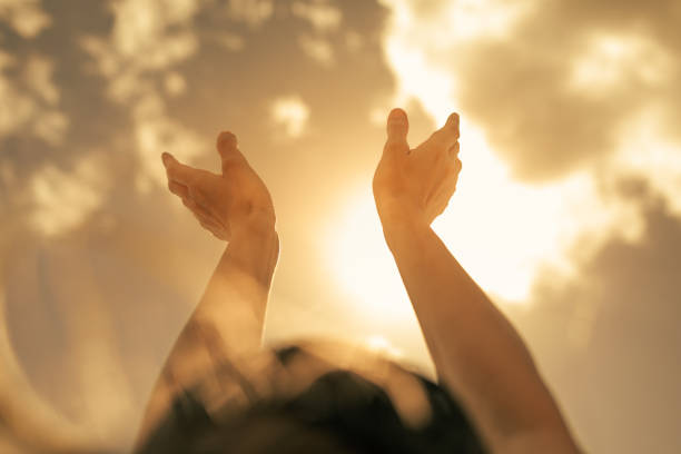 Feelings of hope, worship concept.