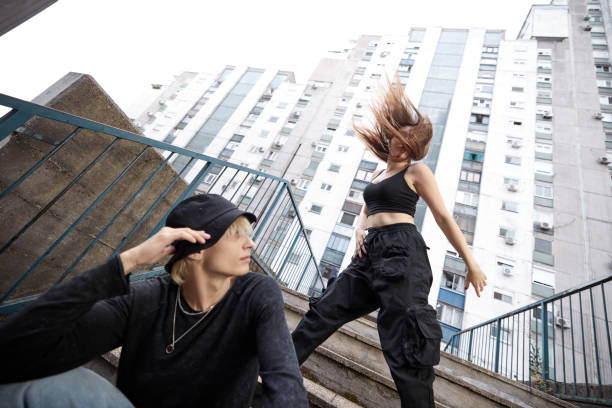 istock Teenagers posing in urban exterior. 1414314628