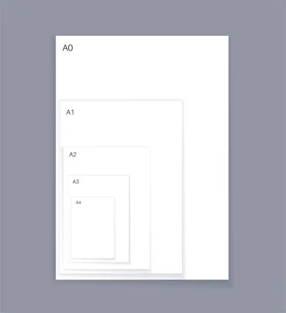 Vector illustration of International paper sizes