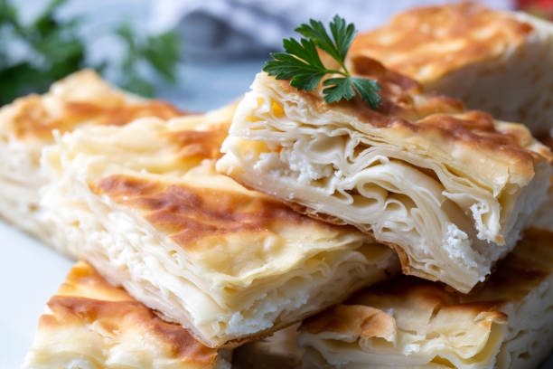 istock Delicious Turkish food; Tray pastry; (Turkish name; Su boregi) 1414320242