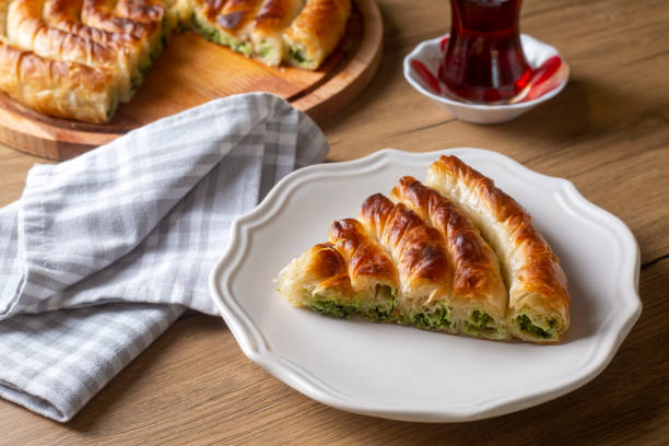 istock Turkish Tepsi Boregi, Round Borek, Tray pastry (Turkish name; rulo borek) 1414320263