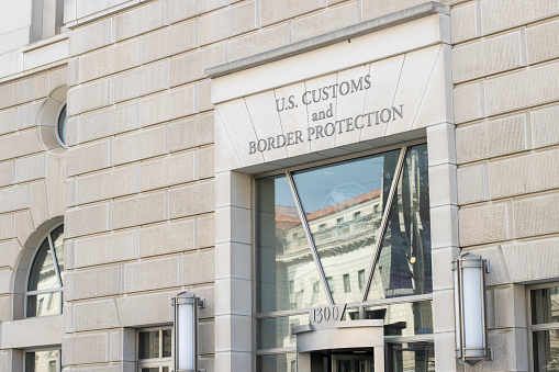 Washington, DC, USA - June 24, 2022: Headquarters of the U.S. Customs and Border Protection (CBP), the largest federal law enforcement agency of the Department of Homeland Security, in Washington, DC.