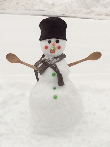 Snowman with pacifier