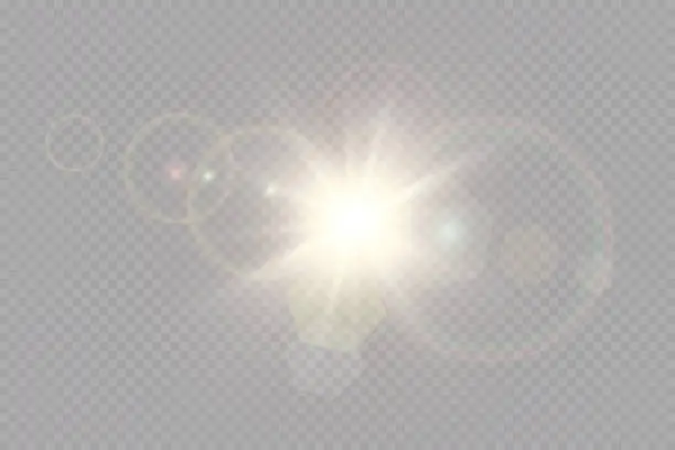 Vector illustration of Vector. Sunlight. special lens flare effect. Light effect.Bright sun.