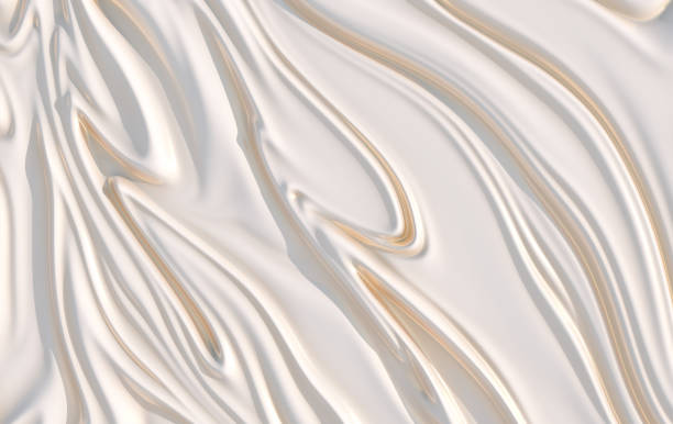 istock Abstract 3d rendering background with white and golden waves 1414326544