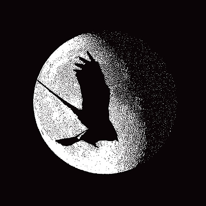 Illustration of Raven and Supermoon