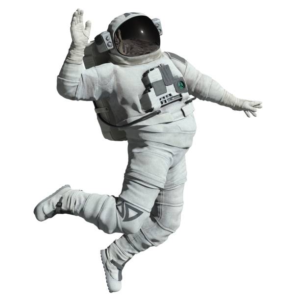 illustrazione 3d dell'astronauta isolata su sfondo bianco - astronauta foto e immagini stock
