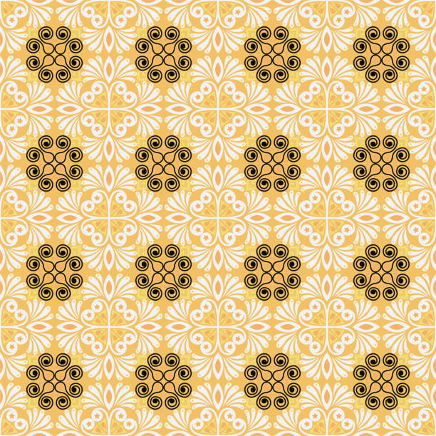 istock Nature Seamless Pattern Garden Floral Background Damask Plant Aboriginal Ornament Art 1414347747