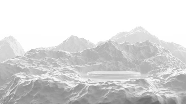 istock platform and podium soft white ice cool cold chill concept style minimal product display iceberg snow mountain commercial advertisement male or girl for skincare cosmetic or beauty. 1414353337