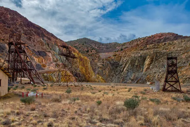 Long abandoned goal mine outside  of the ghost town of Jerome in Arizona