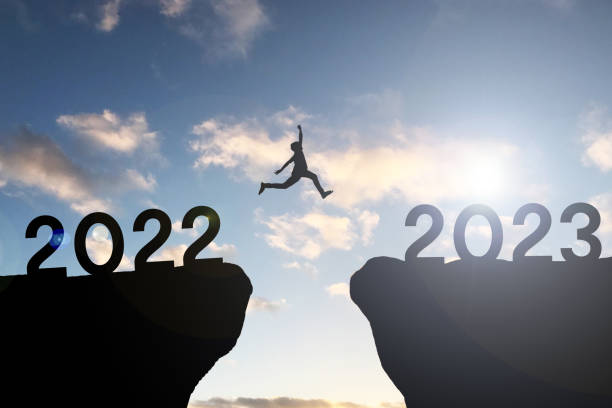 Jump from year 2022 to 2023 Jump from year 2022 to 2023 new years day stock pictures, royalty-free photos & images