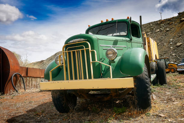 Old abandoned junk yard vehicle in the Ghost town of Jerome Arizona USA