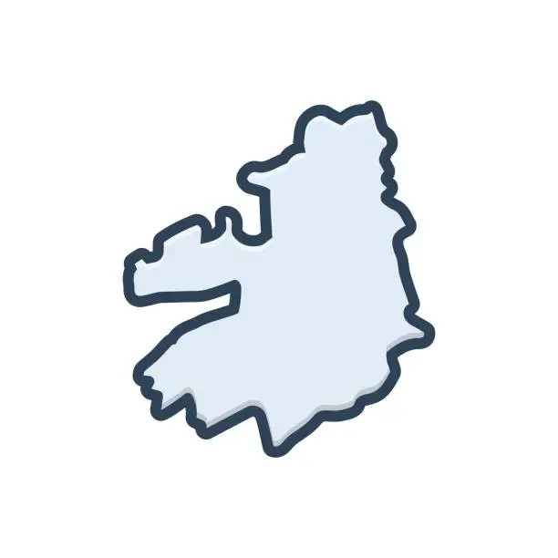 Vector illustration of Kerry map