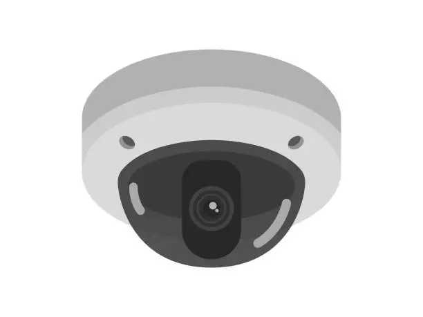 Vector illustration of Illustration of a dome-shaped security camera.