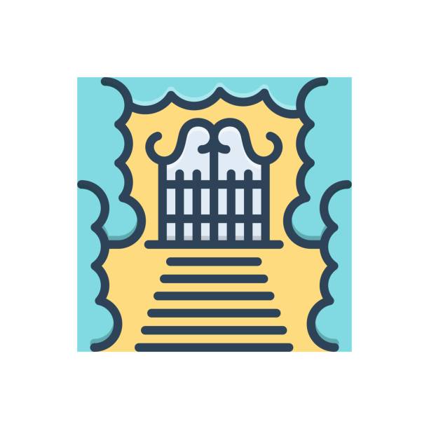 Heaven paradise Icon for heaven, paradise, eden, empyrean, celestial, nirvana, immortality, afterlife, divinity nirvana logo stock illustrations