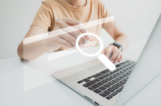 istock SEO Search engine optimization, Search technology, woman using stylus pen to search for information, using website search bar to find the desired information or shopping online. 1414359840