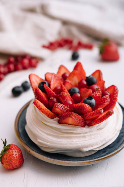 istock Plate with delicious strawberry cake on table 1414371047