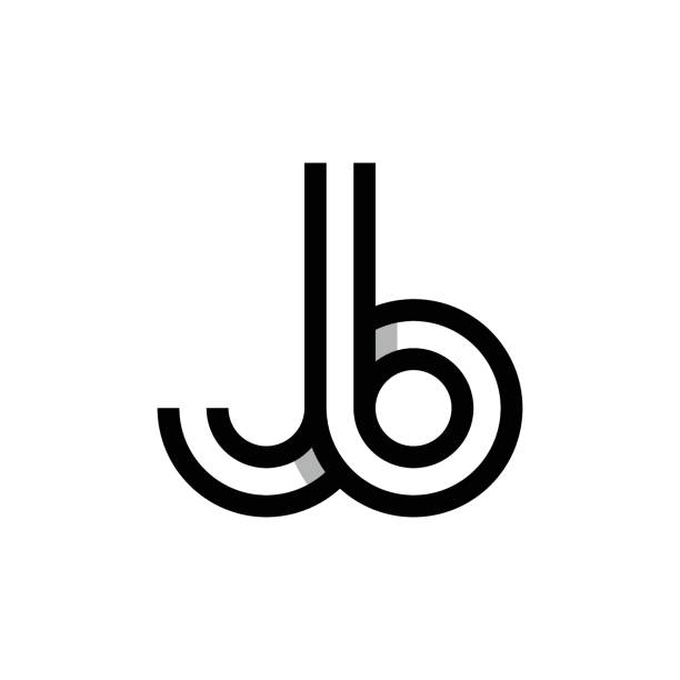 ilustraciones, imágenes clip art, dibujos animados e iconos de stock de diseño de logotipo de monograma jb o bj de letra moderna - 1614