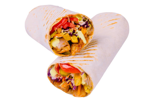 istock Delicious shawarma on isolated on white background 1414371483