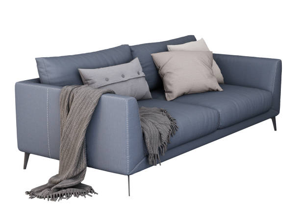 istock 3d Furniture modern blue leather double sofa isolated on a white background, Decoration Design for Living 1414372789