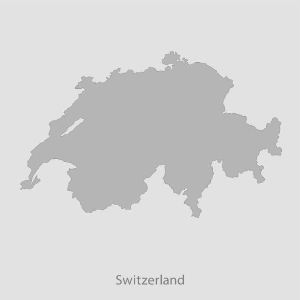 карта швейцарии - thurgau stock illustrations