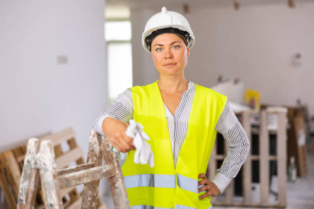 istock Portrait of a young woman engineer in uniform 1414376879