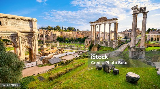 istock A stunning cityscape of the Roman Forum seen from the Capitoline Hill in the heart of Ancient Rome 1414378885