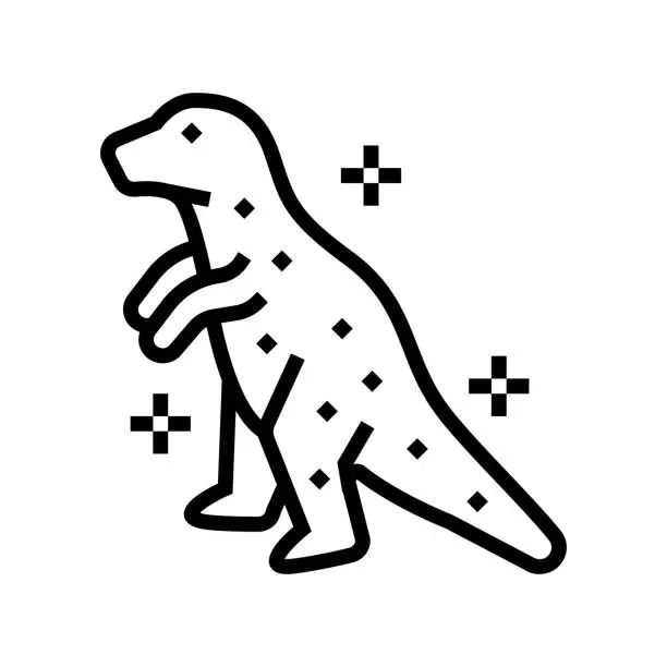 Vector illustration of dinosaur jelly candy gummy line icon vector illustration