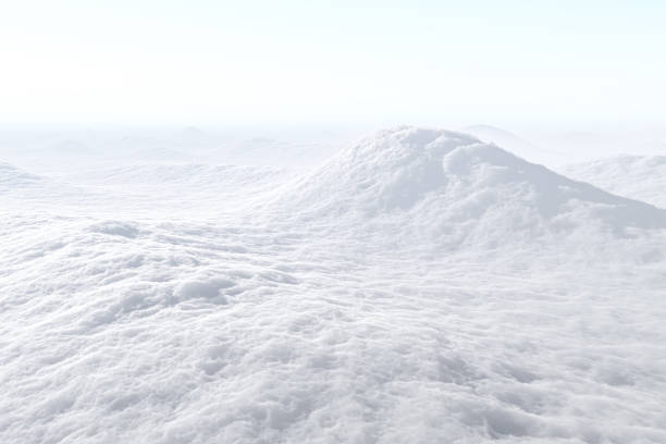 Landscape of frozen alien clouds stock photo