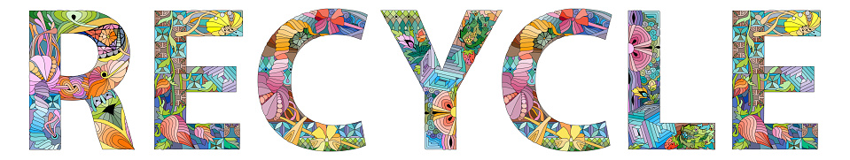 Recycle Visual Text Recycle Word Hand Drawn Lettering Vector Text Stock Illustration ...