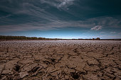dry lake as a sign of environmental destruction