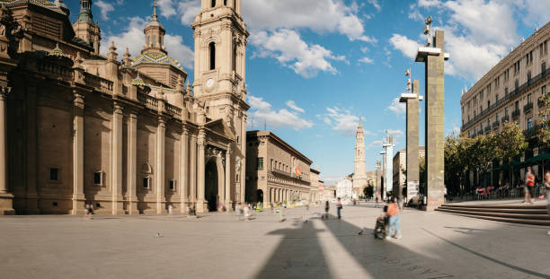 istock Panoramic view of Pilar square in Zaragoza 1414391640