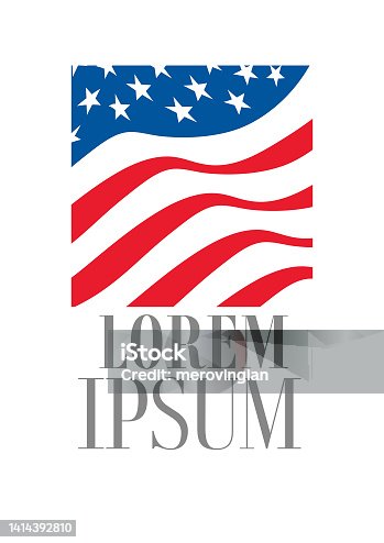 istock Abstract American flag logo 1414392810
