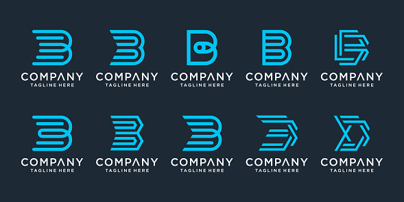 Set of creative letter B logo design inspiration. icons for business of luxury, elegant, simple.