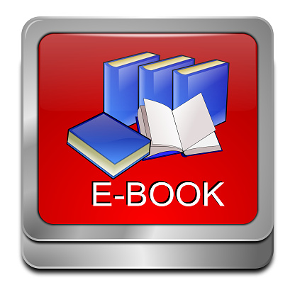e-book button red - 3D illustration