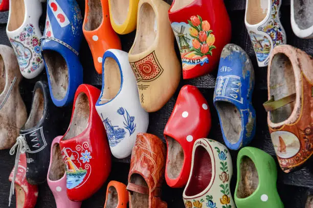 Photo of Wooden shoes painted with different regional motifs