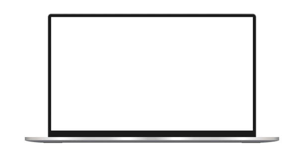 istock vector illustration of laptop isolated with white screen on white background 1414399981