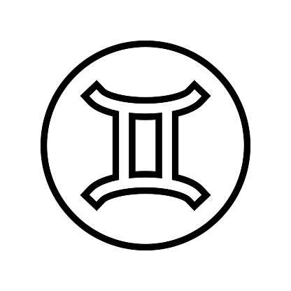 gemini zodiac line icon vector. gemini zodiac sign. isolated contour symbol black illustration
