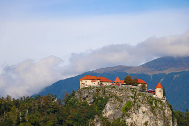Slovenia,  August 22, 2022: Medieval Bled castle above Lake Bled in Slovenia