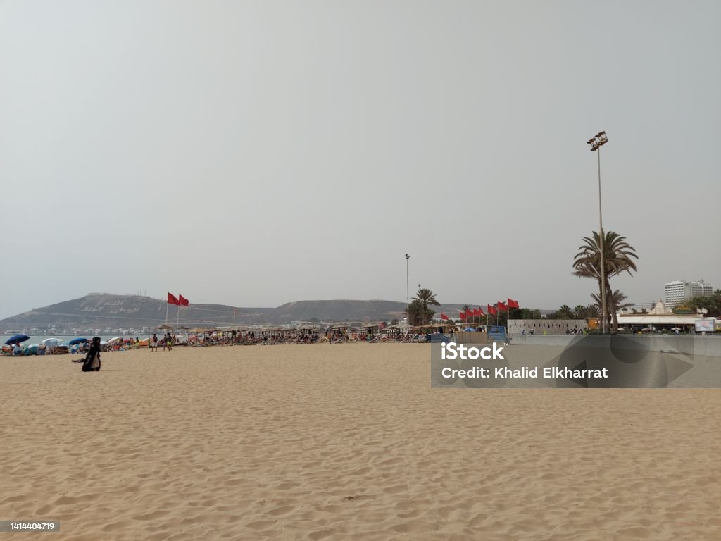 Agadir Corniche Beach. Agadir Corniche Beach in the south of Morocco. Agadir Stock Photo