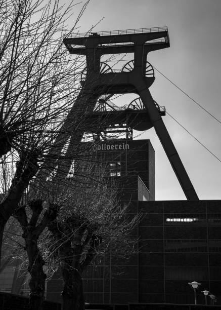 A winding tower in a coal mine