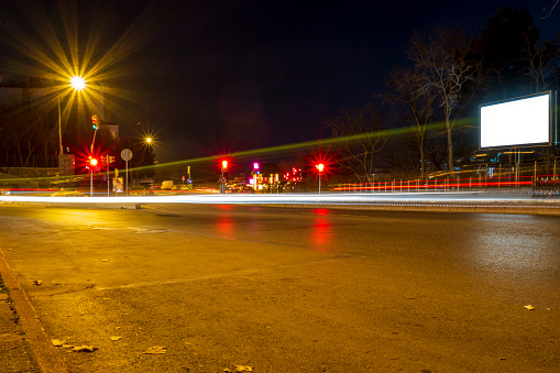 Long exposure night city istanbul