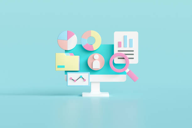 istock Business analysis, market research, product testing, data analysis. web report dashboard monitor and business finance investment concept. 3D illustration 1414406149