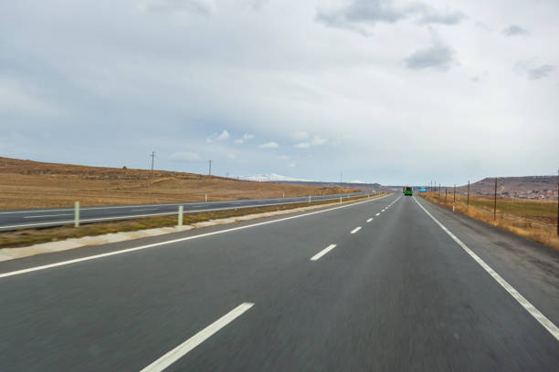Blank road destination sign on motorway